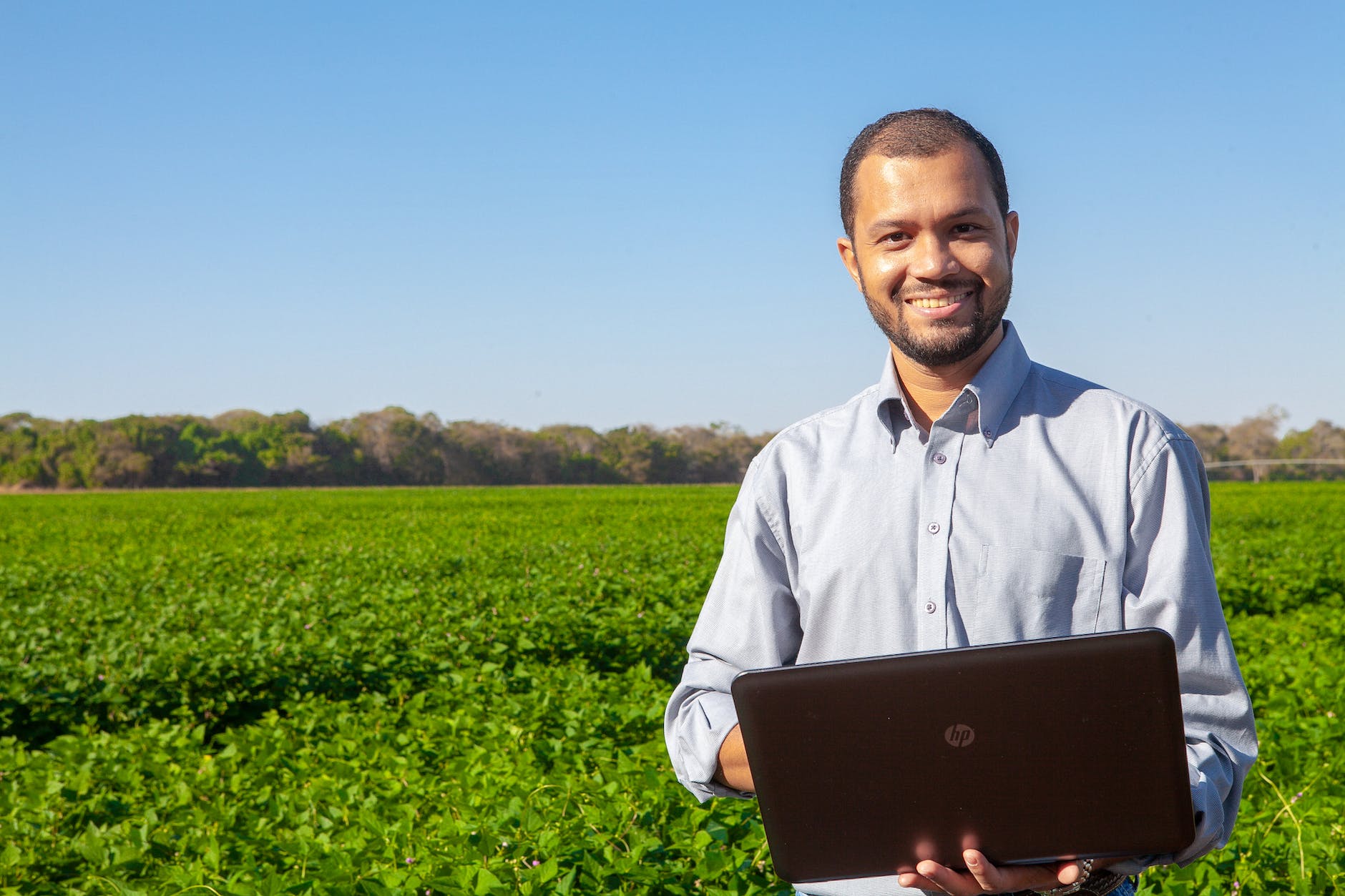 farmer with laptop