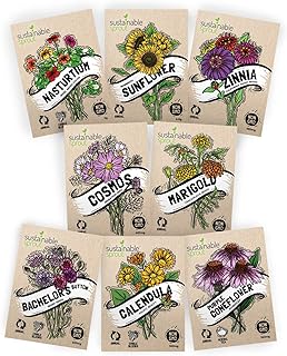 Flower Seeds Variety Pack of 8:  -Image; Amazon Garden Essentials Must Haves For Every Gardener https://www.charlenegardiner.com
