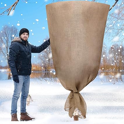 Winter Burlap Plant Cover Bags with Drawstring   -Image; Amazon Garden Essentials Must Haves For Every Gardener https://www.charlenegardiner.com
