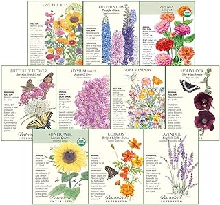 Bees, Birds, and Butterflies" Flower Seed Collection - 10 (Ten) Packets   -Image; Amazon Garden Essentials Must Haves For Every Gardener https://www.charlenegardiner.com