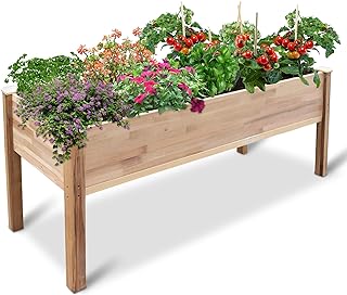 Raised Canadian Cedar Garden Bed | Elevated Wood Planter   -Image; Amazon Garden Essentials Must Haves For Every Gardener https://www.charlenegardiner.com