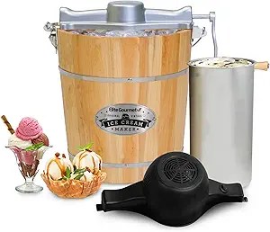 Semi old fashioned ice cream maker.